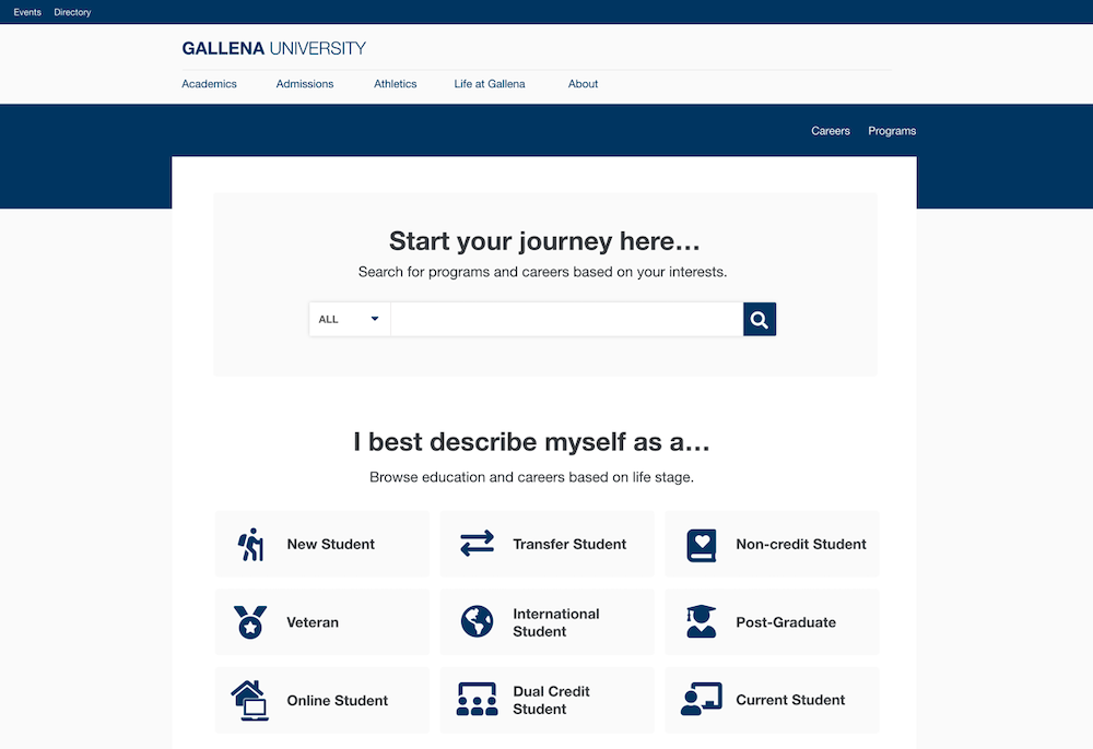 Modern Campus Pathways Persona-Based Templates