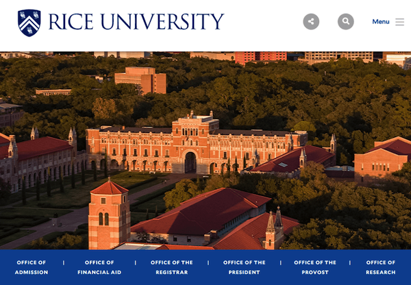 Rice University Website Using a Student Management System